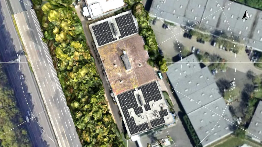 3D-Ansicht der PV-Planung Erkrath