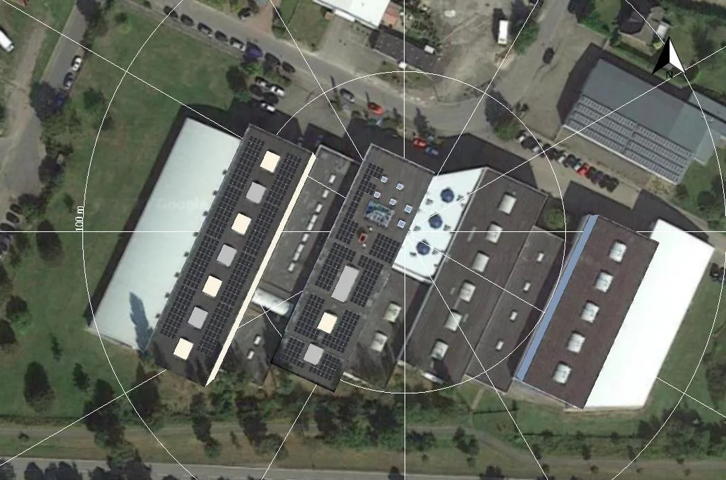 3D-Ansicht der PV-Planung Wasbek