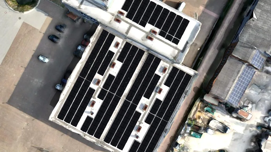 3D-Ansicht der PV-Planung Willich